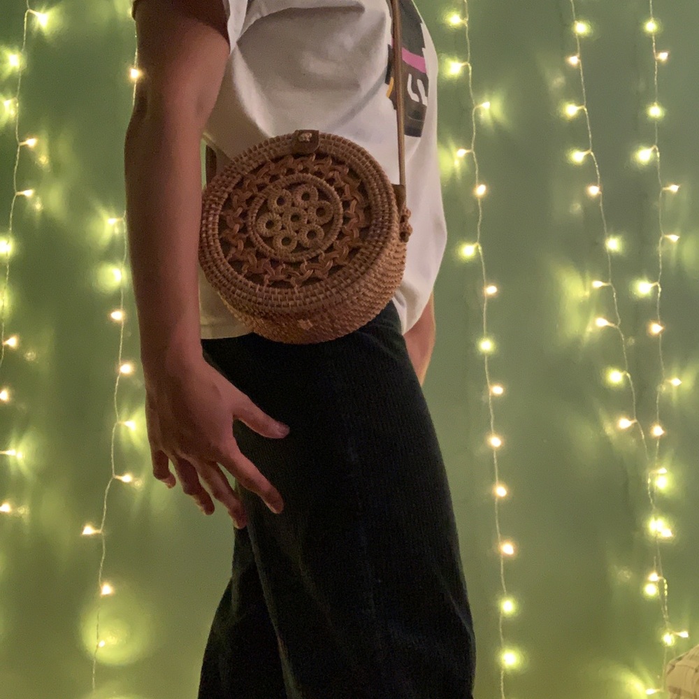 Woven Rattan Canteen Bag